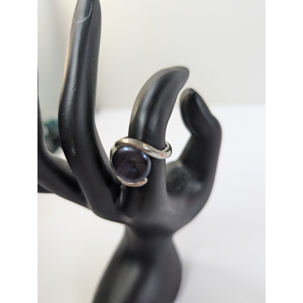 Solid Sterling Silver .925 Blue Pearl Ring Size 7‎ - Picture 2 of 6